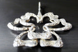 Theresia Hvorslev Sweden Modernist Brutalist 3.5" Shamrock Pendant, Silver .925
