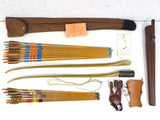Vintage 1950 Ben Pearson Takedown Bow 64" Archery, 15 Arrows, Belt Pouch, Glove