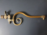 Antique Victorian Brass Gas Lamp Light Arm, Ornate Harps Swivel Light Fixture