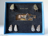 18KT GP Gold Molson's Brewery Beer Cufflinks, Earings, Tie Clips, Pins, With Box