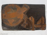 Large Vintage Copper Letterpress Printing Block of EARTH, Henry Mason Shipley