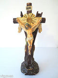 Antique Plaster Church Crucifix 24" Tall, Arma Christi, Weapons of Christ, Blood