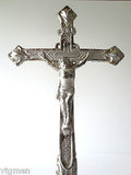Antique Cast Iron Church Crucifix, Last Rites Cross, Altar Tabernacle, Germany