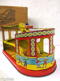 Vintage Chein Tin Litho Roller Coaster No. 275 Wind Up Toy With Box and 2 Cars