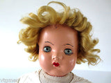 Vintage Composition Doll 20" Tall, Reliable Canada Doll, Eyelids, Sound, Mohair