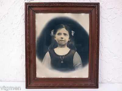 Antique 1920s Portrait of a Young Girl, Photo Portrait Signed L. Legarcon, Paris