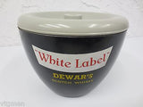 Vintage Dewar's Scotch Whisky Ice Bucket, Dewars White Label Brand, 9" Diameter