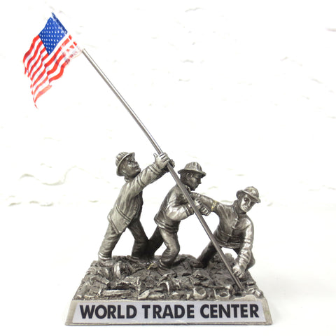 World Trade Center New York 9/11 Ground Zero Workers Souvenir, Pewter, American Flag