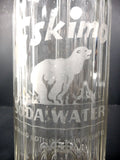 Vintage Eskimo Soda Water Glass Bottle 13" Original Syphon, Eskimo Bear Montreal