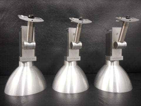 3 Industrial Philips Lightolier Stainless Steel Spotlights for Track Lights, Luxury Lights, Swivels 180, Lot #1