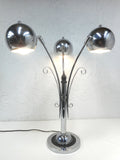 Mid Century Chrome Lamp Flower 28" Tall, Atomic Age, 3 Swiveling Chrome Spheres Eyeballs, Eames and Reggiani Style