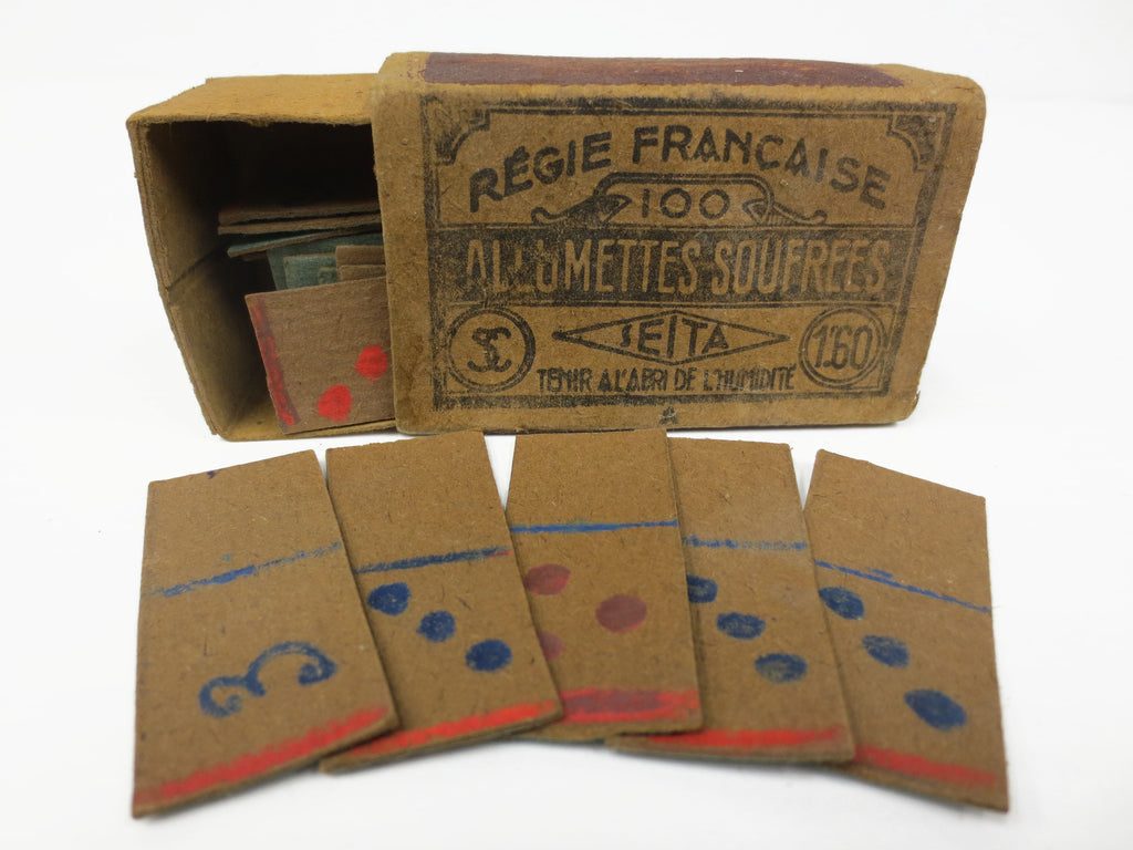 WWII Soldier Domino Game, French Seita Matchbox 100 Régie Francaise Allumette #1