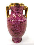 Vintage DC Limoges France Miniature Dollhouse Porcelain Vase 2" Pink, Gold Paint