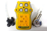 BW Gas Alert Quattro 4 Digital Gas Detector Monitor Set, 2 Batteries, Aspirator