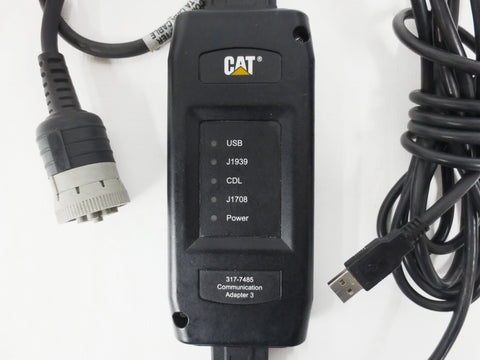Caterpillar Communication Adapter 3 III P/N 317-7485, Cat Professional Diagnostic Kit w/ Data Link and USB PC Cables