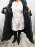Spectacular Blue Mink Ladies Fur Coat Jacket Signed Luigi di Firenze 46" Long