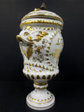 Vintage Porcelain Urn 15" Tall Porcelaine de Paris France, Gold Blowfishes