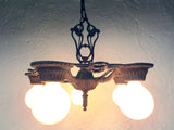 Antique Art Deco Alwyn 5 Lights Slip Shade Chandelier, 16", Multi-Colored