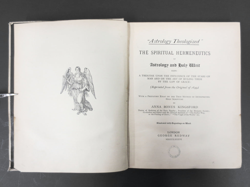 Antique 1886 Astrology Theologized, Hermeneutics Holy Writ, Anna Bonus Kingsford