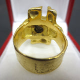 1960s Vintage Modernist 18k Gold Ring, 2 Carats Star Sapphire, 15 gr