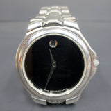 Movado Black Museum Dial Quartz Men's Watch Steel Bracelet Model 84 E4 9881
