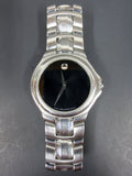 Movado Black Museum Dial Quartz Men's Watch Steel Bracelet Model 84 E4 9881