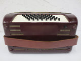 Hohner Starlet 40 Bass Accordion with Straps, Burgundy Red, SERVICED