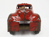 Lincoln Toys Red Tow Truck 13" DUNLOP TIRES, Pressed Steel, Wood Coil
