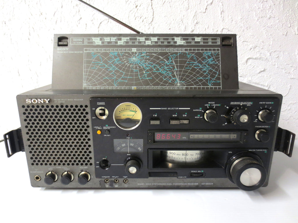 Vintage Sony ICF-6800W Multiband Transistor Radio, AM FM Shortwave Radio