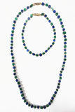 Genuine Lapis Lazuli & Malachite Necklace & Bracelet with 14k Gold Filled Beads