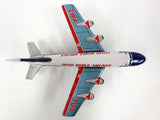 Vintage TWA Airlines Boeing 707 Tin Toy Airplane 7" by K Koyo Kinzoku, WORKS