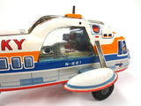 Vintage Sikorsky S-61 Tin Toy Helicopter 10.5", Airport Airway, TN Nomura Japan