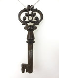 Original Antique Victorian Skeleton Key 2.75", Ornate Bow, Cabinet Wardrobe