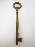 Original Antique Brass Jail Prison Skeleton Key, Solid Barrel, Very Long 4.5"