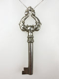 Antique Edison Phonograph Skeleton Key Nickel Plated Double Dolphin Sea Creature