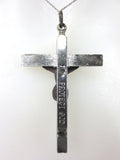Vintage Priest's Crucifix Whistle Pendant 2.5", Bronze Inlay, Nickel plated, Exo