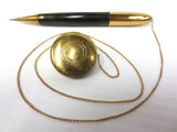 Vintage Lead Pencil Pin Brooch with Retractable String 17" Made by Lion Canada