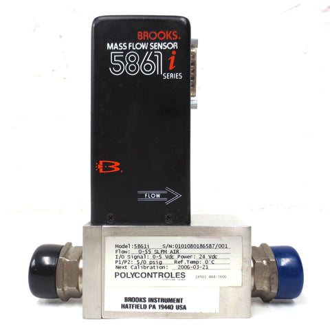 Brooks Air Mass Flow Sensor 5861i Series Flow Rate 55 SLPM with 586li Base