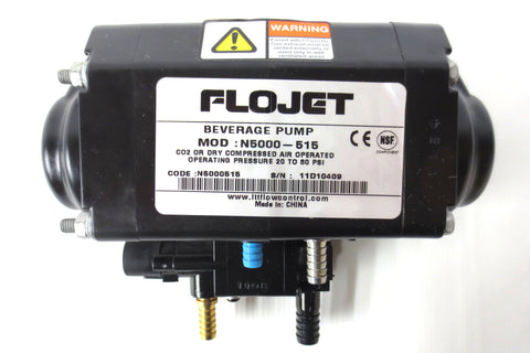 Flojet Syrup Beverage Pump N5000-515, CO2/Dry Compressed Air Operated 20-80 PSI