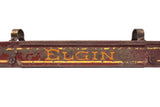 Vintage Elgin Bicycle Tank Tool Box, Original Burgundy & Gold Paint, Door Opens