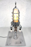 Industrial Rocket Table Desk Lamp 22" Explosion Proof Glass Dome, Upcycled Lamp