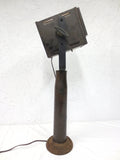 Industrial Brass Shell Light Lamp 27" WWI 1912 with 500W Movie Theater Spotlight