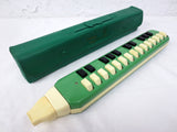 Vintage Hohner Harmonica 25 Keys Green Melodica Soprano with Case