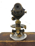 Antique Cooke & Sons Brass Surveyor Transit, Dovetail Wood Box