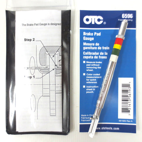 New Brake Pad Gauge Caliper by OTC Tools Model 6596, Determines Remaining Life