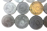 21 WWII Nazi Germany Coin Collection 1938 to 1944, 1, 5 and 10 Reichspfennig