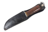 Vintage Hunting Knife 8.75" Long, Stacked Leather Handle, Aluminum Guard & Pommel