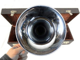 Vintage Ludwig Germany Trumpet Bugle in G, 2 Valves, 2 Water Keys, Case and Keys