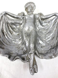 Antique 1900 Art Nouveau Tray Dish Woman Opening Her Arms and Dress