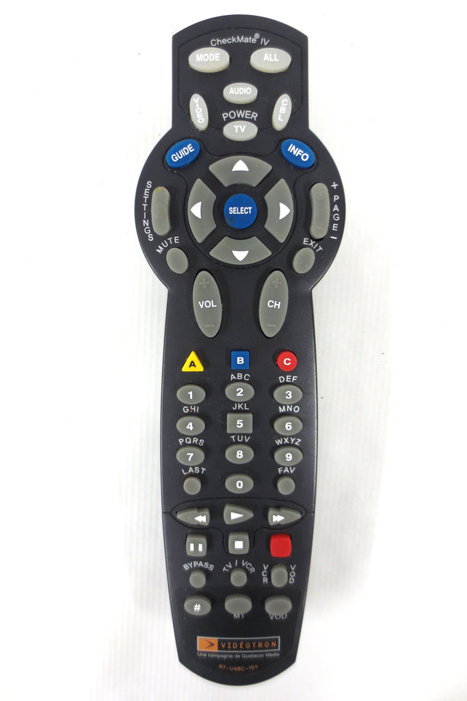 Genuine Videotron Remote Control RC-U49C-15+ CheckMate IV for TV Cable Box